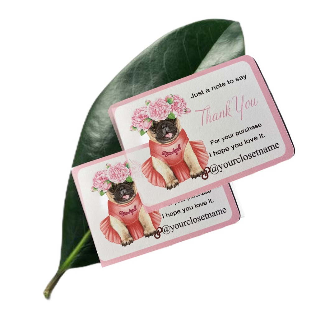Packaging Insert Thank you for your busines Puppy design card